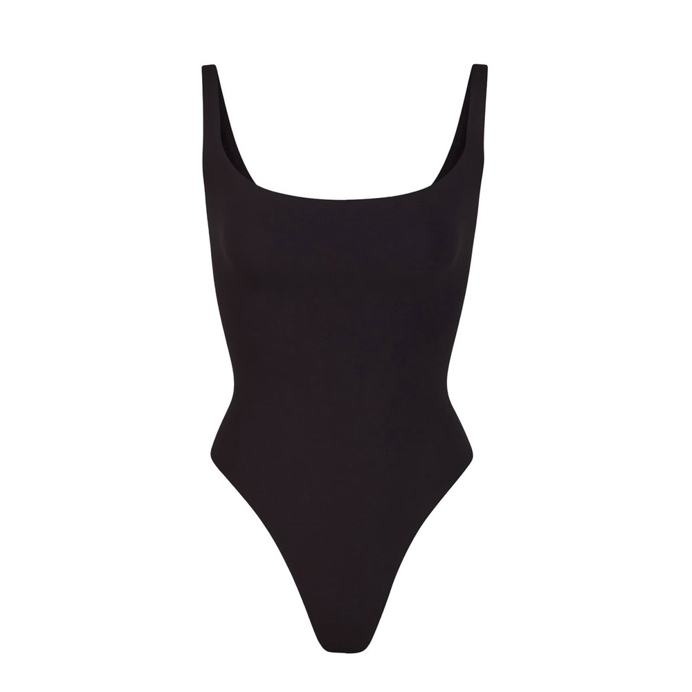 Skims Fits Everybody Sqaure Neck Thong Bodysuit - Onyx - NWOT - Medium